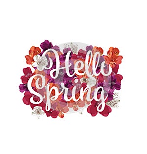 Vector handlettering hello spring