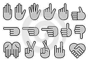 Vector hands, icon set