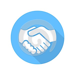 Vector of Handshake Icon on blue circle