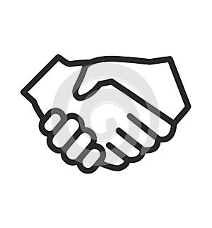 Vector handshake icon line and flat style isolated