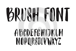 Vector handwritten brush script. Black letters isolated on white background.