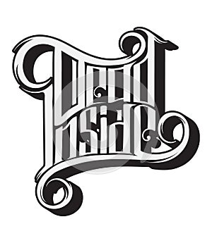 Vector handwritten unique lettering.