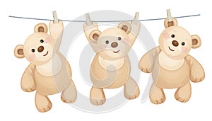 Vector hanging bears.