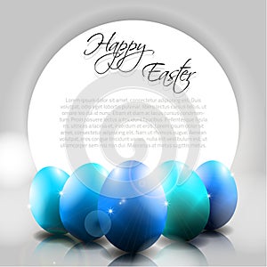 Vector Happy Background with Blue Eggs