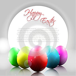 Vector Happy Background with Color Eggs
