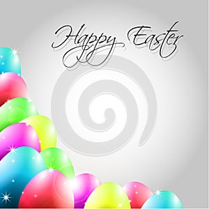 Vector Happy Background with Colorful Eggs