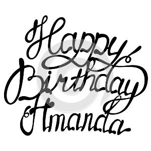 Happy birthday Amanda name lettering photo