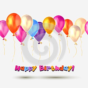 Vector Happy Birthday card. Balloons