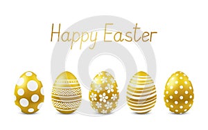 Vector Happy Easter greeting card with realistic egg