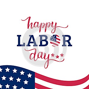 Vector Happy Labor Day card. National american holiday illustration