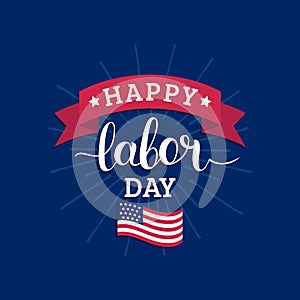 Vector Happy Labor Day card. National american holiday illustration