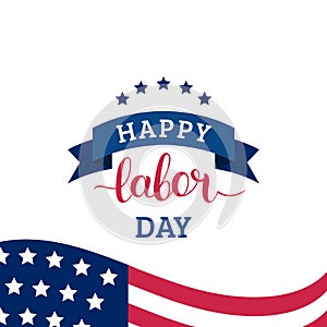 Vector Happy Labor Day card. National american holiday illustration