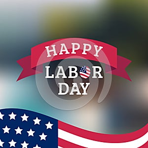 Vector Happy Labor Day card. National american holiday illustration
