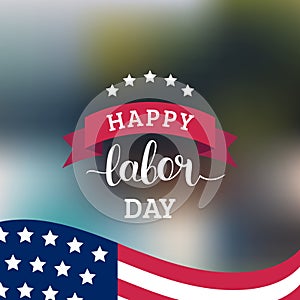 Vector Happy Labor Day card. National american holiday illustration