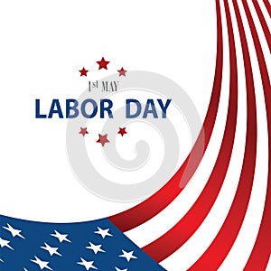 Vector Happy Labor Day card. National american holiday illustration with USA flag.