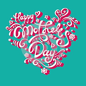 Vector Happy Mather`s day greeting card.