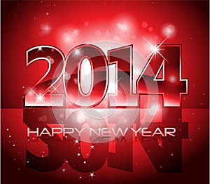 Vector Happy New Year 2014 colorful background