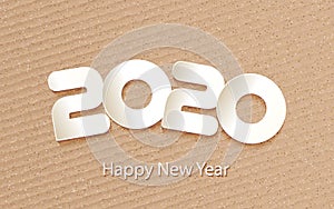 Vector Happy New Year 2020 background with paper cuttings