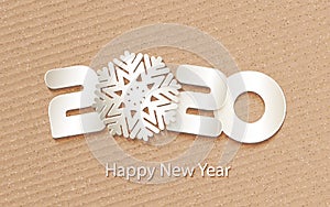 Vector Happy New Year 2020 background with paper cuttings