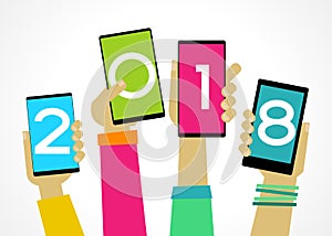 Vector 2018 Happy New Year background