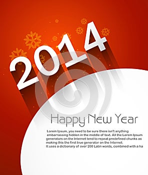 Vector Happy New Year 2014 card festival design