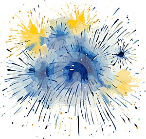 vector happy new year fireworks. blue confetties. new year decoration vector illustration on white background. AI