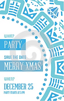 Vector Happy New Year or Merry Christmas theme Save the Date Invitation to the Party