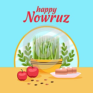 vector happy nowruz illustration in flat design style
