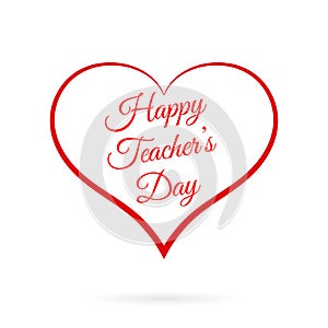 Vector Happy Teacher s Day inside red heart