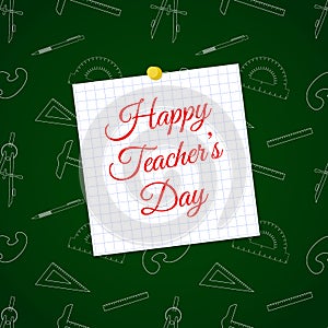 Vector Happy Teacher s Day over cell sheet