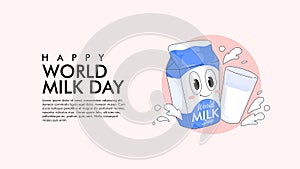 vector happy world milk day banner template