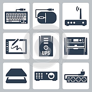 Vector hardware icons set