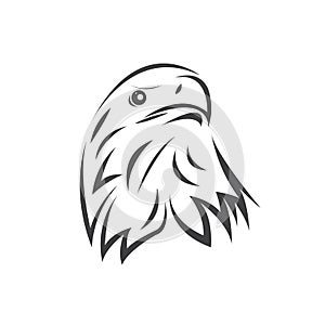 Vector Head of an Eagle. Black. Logo. Mascot. illustration. on white background
