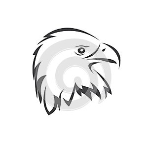 Vector Head of an Eagle. Black. Logo. Mascot. illustration. on white background