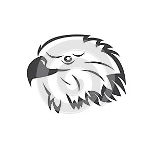 Vector Head of an Eagle. Black. Logo. Mascot. illustration. on white background