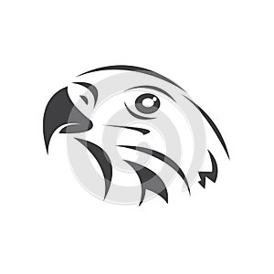 Vector Head of an Eagle. Black. Logo. Mascot. illustration. on white background