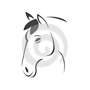 Vector head of horse black. Mammals. logo. icon. symbol. design. on white background