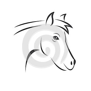 Vector head of horse black. Mammals. logo. icon. symbol. design. on white background