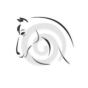 Vector head of horse black. Mammals. logo. icon. symbol. design. on white background