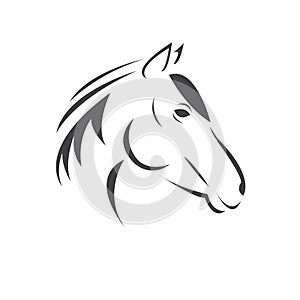 Vector head of horse black. Mammals. logo. icon. symbol. design. on white background