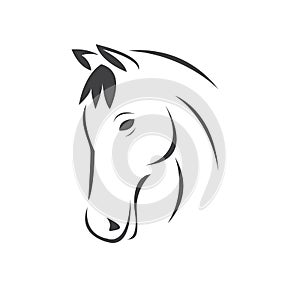 Vector head of horse black. Mammals. logo. icon. symbol. design. on white background