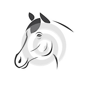 Vector head of horse black. Mammals. logo. icon. symbol. design. on white background