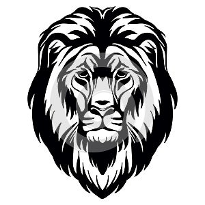 Vector head of mascot lion head isolated on white