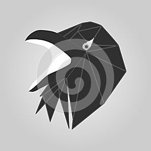 Vector head of raven