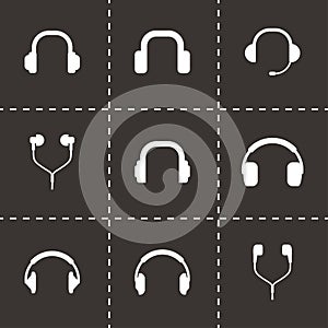 Vector headphone icon set