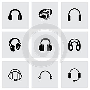 Vector headphone icon set