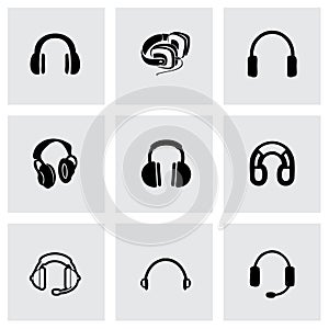 Vector headphone icon set photo