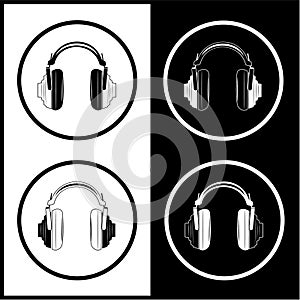 Vector headphones icons