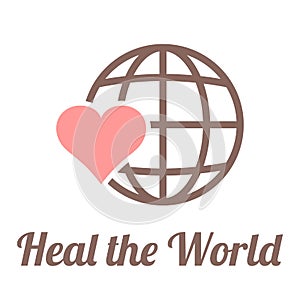 Vector heal the world sign