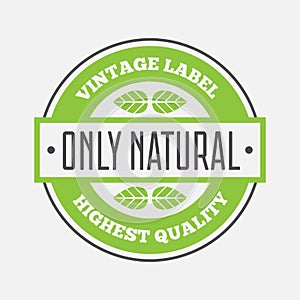 Vector health and beauty care logos or labels. Tags and elements set for organic cosmetics, natural products. photo